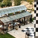 Glass Wedding Conservatory with Natural Marble Floor for Dancing